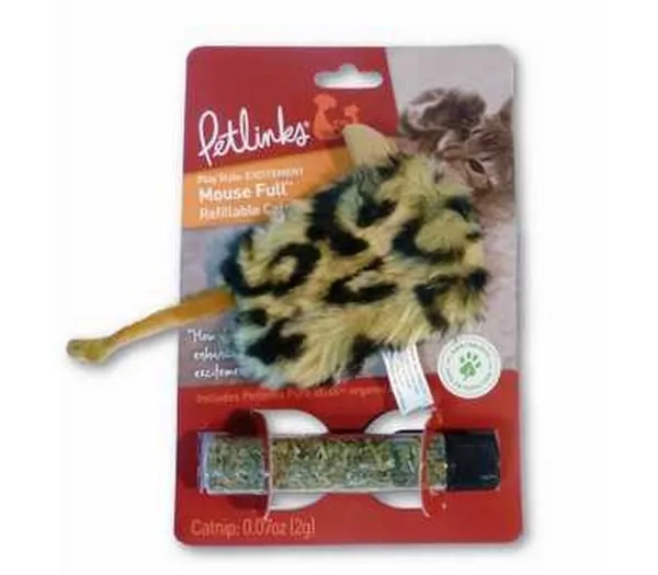 1Ea Quaker Petlinks Mouse Full Refillable Catnip Cat Toy - Toys